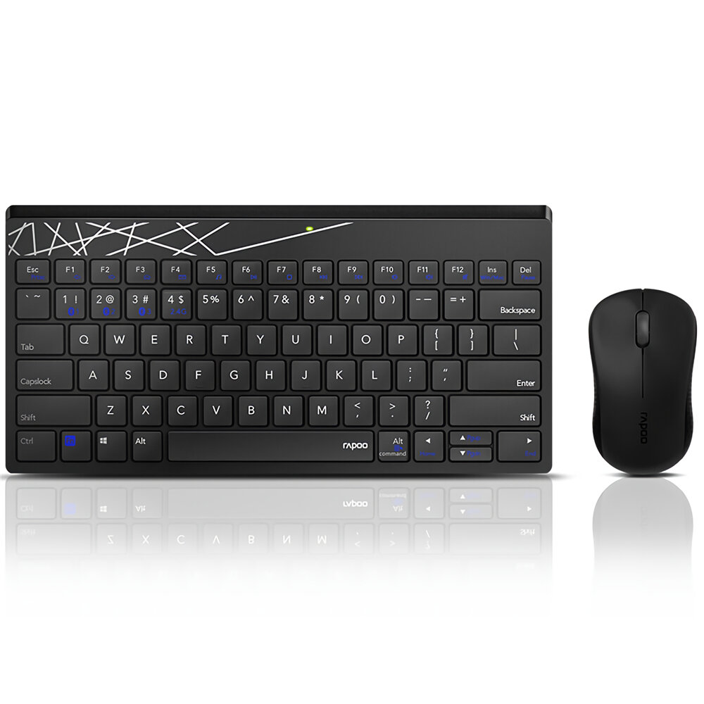 

Rapoo 8000T Multi-Mode Wireless Keyboard & Mouse Set bluetooth 3.0/4.0/2.4G 78 Keys Keyboard 1300DPI Mouse Home Office B
