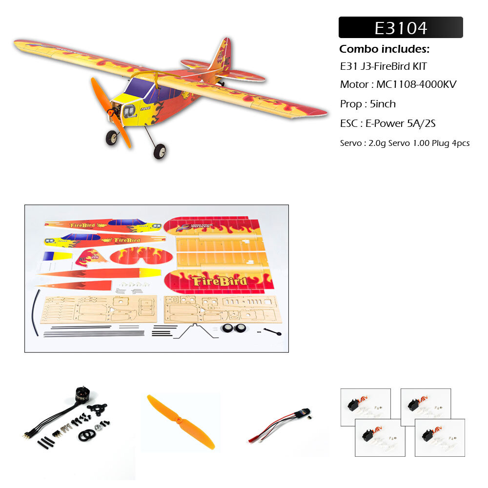 best price,dancing,wings,hobby,e31,j3,firebird,600mm,pp,rc,airplane,discount