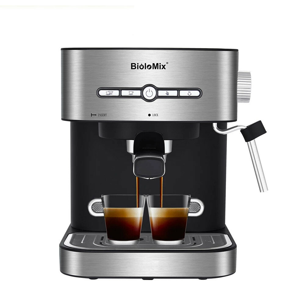 

BioloMix CM6866 20 Bar 1050W Semi Automatic Espresso Coffee Machine Coffee Maker with Milk Frother Cafetera Cappuccino H