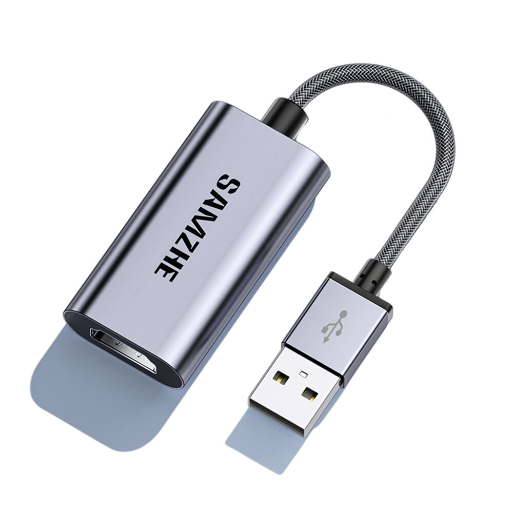 SAMZHE USB2.0/Type-C naar HDMI-compatibele adapter Aluminium 1080P @ 60Hz 0.15M Video Capture Conver
