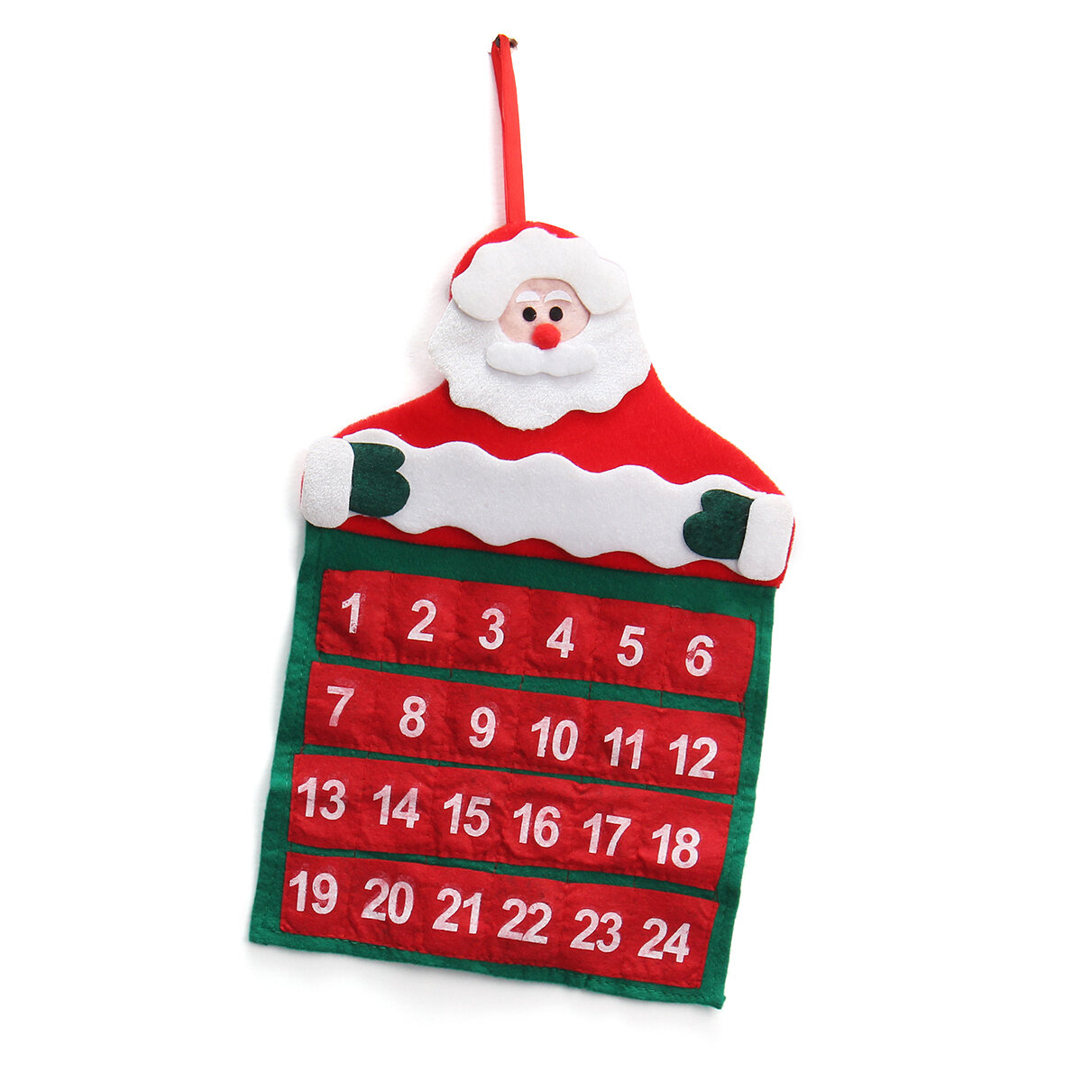 Voelde?Christmas?Advent?Wall?Hanging?Calendar Pockets Santa Rendier Sneeuwpopdecoraties