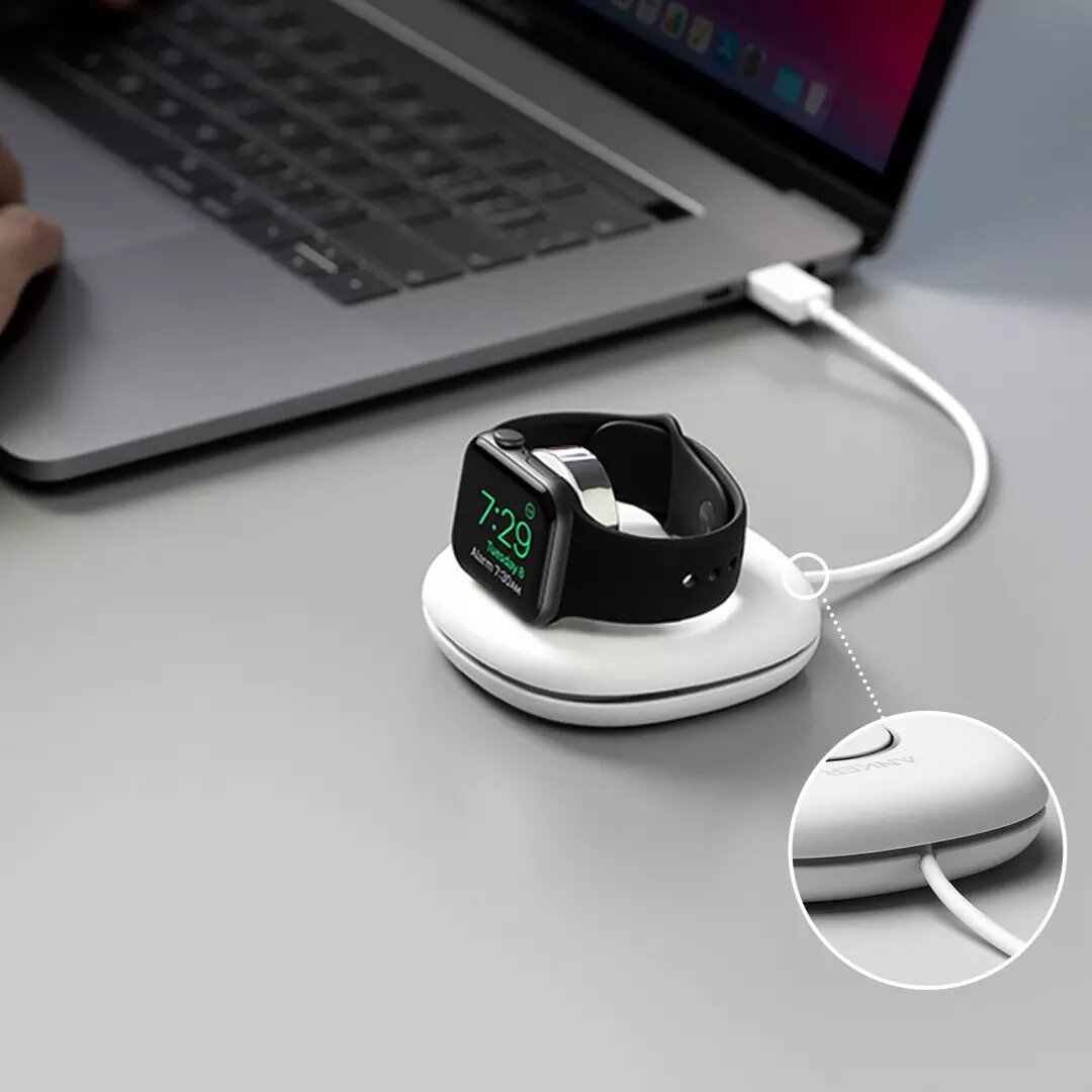 Bakeey折りたたみ式ワイヤレス充電器充電ドック（Apple Watch用）USB-Cコネクタ付きMFi認定Apple Watchシリーズ1/2/3/4/5/6