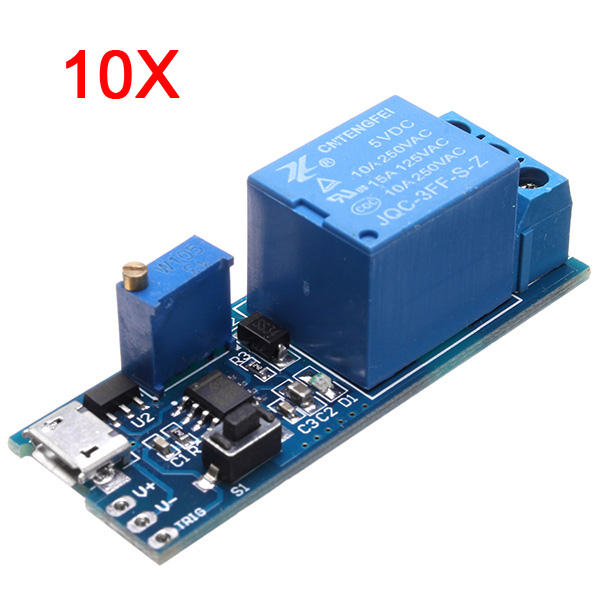 10Pcs 5V-30V Wide Voltage Trigger Delay Timer Relay Conduction Relay Module Time Delay Switch