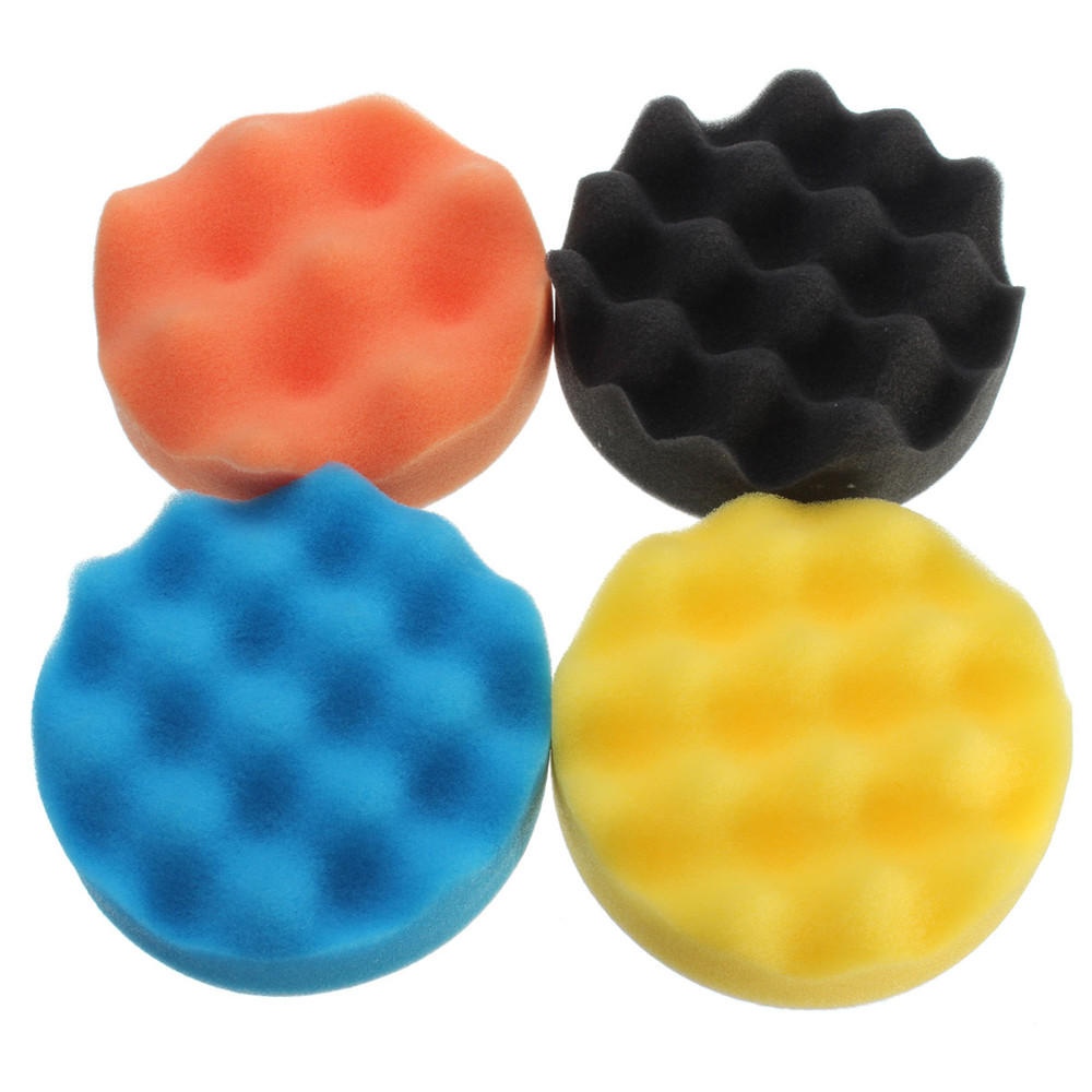 4pcs 4 Inch Buffing Pads Wave Sponge Polishing Pad Kit For Sanding Polisher Buffer Wash Cleaning Set