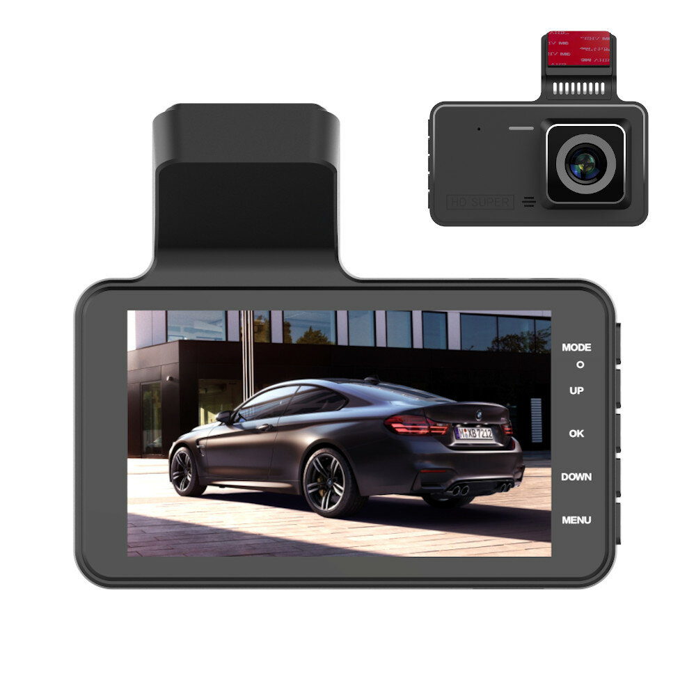 

4 Inch Dash Cam HD 1080P Car DVR Front Rear Dual Recording Reversing Image 24H Parking Dual Lens Driving Recorder