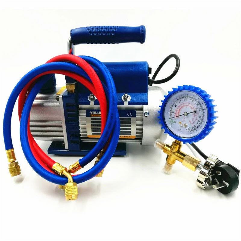 DANIU FY-1H-N 150W Vacuum Pump Air Condition Add Fluoride Tool Vacuum Pump Set with Refrigerant Table Pressure Gauge