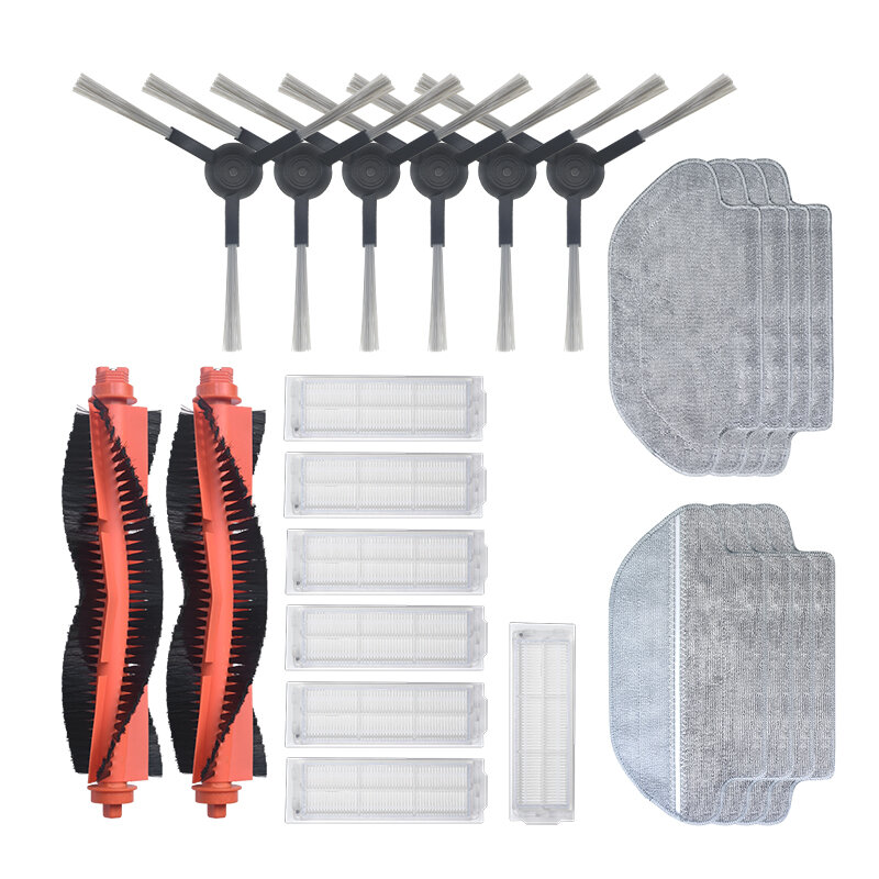 23pcs Replacements for Xiaomi Mijia STYTJ02YM MOP PRO Viomi V2 V3 SE Vacuum Cleaner Parts Accessories Main Brushes*2 Sid