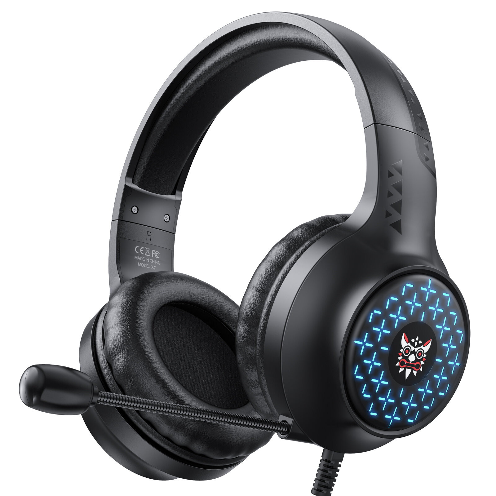 ONIKUMA X7 Over-ear bedrade gaming-hoofdtelefoon RGB Breath Stereo 50MM Driver Gamer-headset met mic