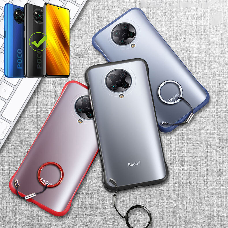 

Bakeey for POCO X3 PRO /POCO X3 NFC Case Frameless Ultra-Thin Translucent Matte with Finger Ring Hard PC Protective Ca