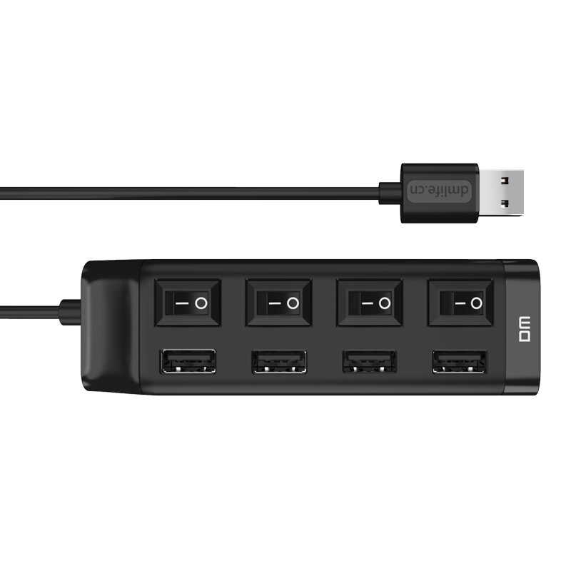 

Bakeey 4 порта Micro USB HUB 2.0 USB-разветвитель Высокоскоростной адаптер 480 Мбит / с с переключателем 120 см кабель д