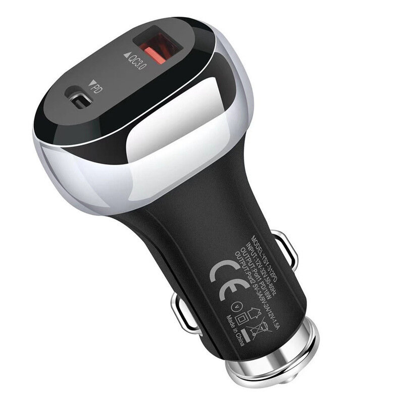 

Bakeey 38W 2-Port USB PD Car Charger Adapter 20W USB-C PD QC4.0 18W QC3.0 Support AFC FCP SCP PPS Fast Charging For iPho