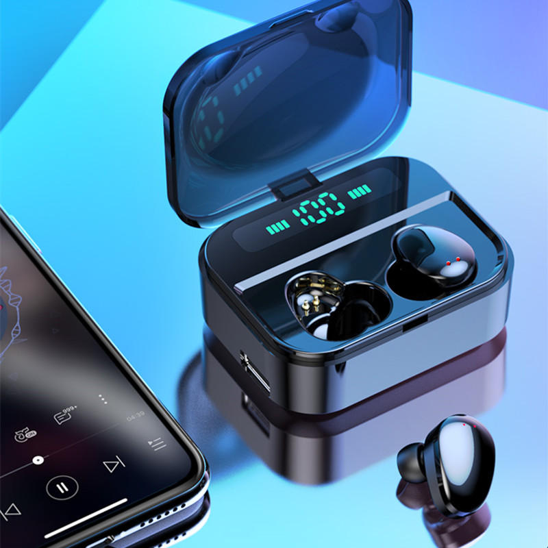 

Mini TWS Earbuds bluetooth 5.0 Earphone Three Digital Display Stereo Waterproof Handsfree with 3600mAh Power Bank