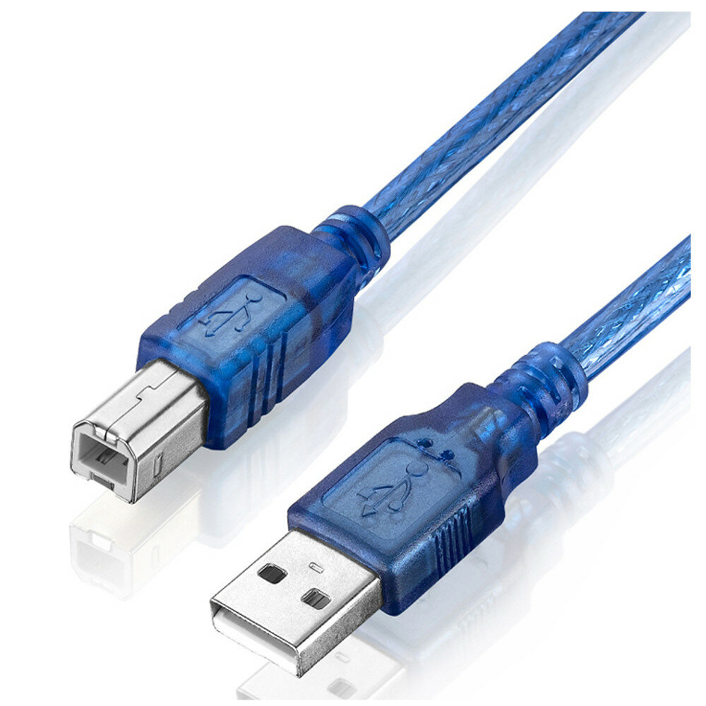 30 CM Blauw USB 2.0 Type A Male naar B Male Power Datatransmissiekabel Voor UNO R3 MEGA 2560