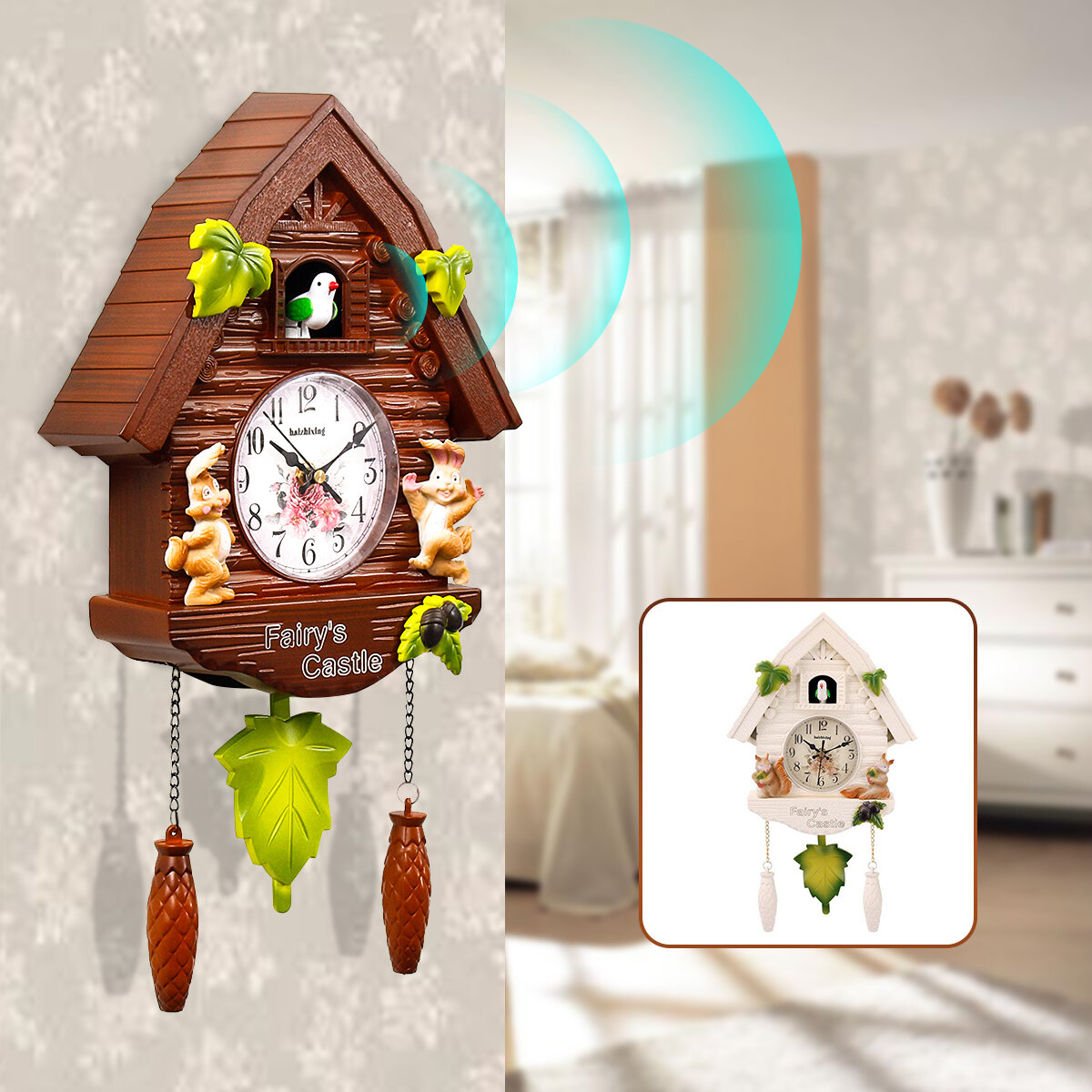 Moderne kwarts koekoeksklok vogel huis woonkamer opknoping wandklokken decoratie