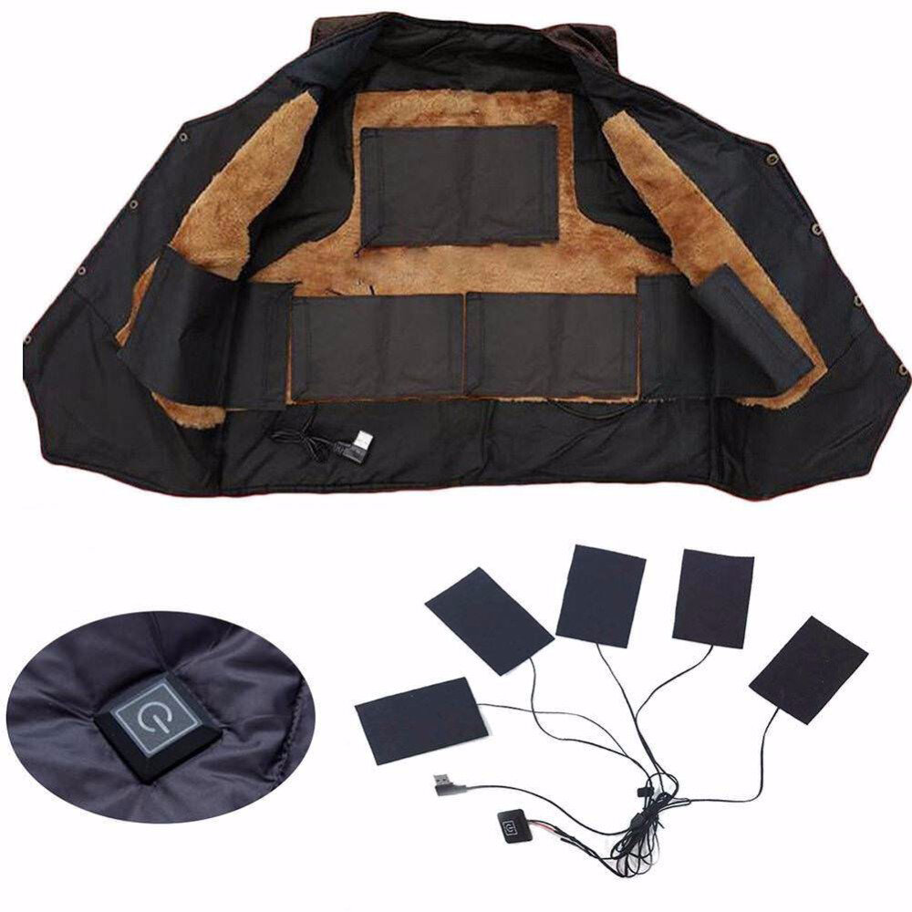 USB Rechargeable Jacket Heating Pad Outdoor Themal Warm Winter Heating Vest Pads for DIY Heated Clothing