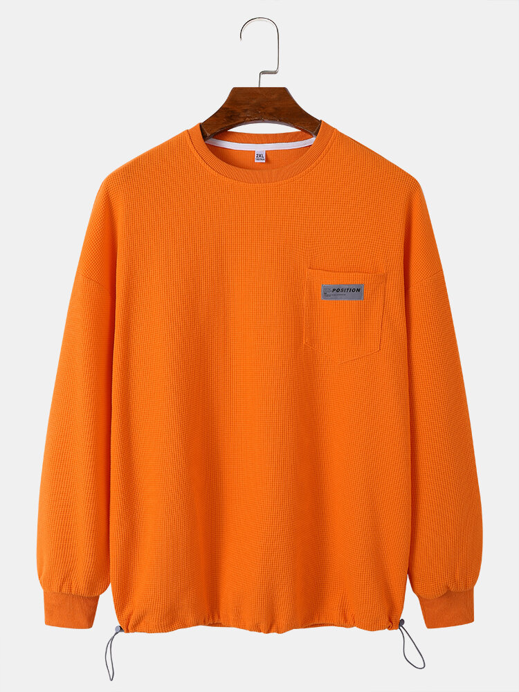 Heren katoenen effen borstzak Shrink the Zoom Simple Pullover Sweatshirt