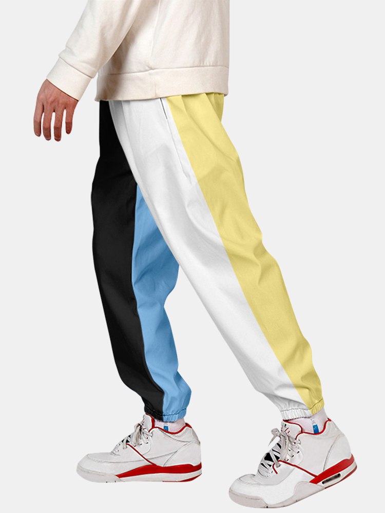 Heren joggingbroek met contrasterende kleur, losse pasvorm en trekkoord