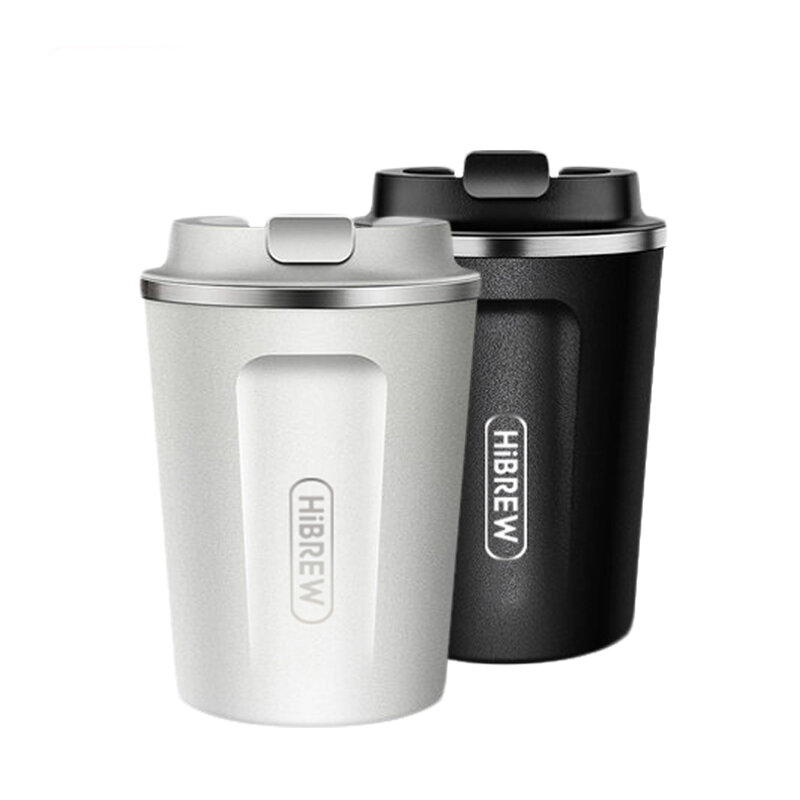 

HiBREW Coffee Thermal Mug Portable Double Insulation Stainless Steel-Black/White