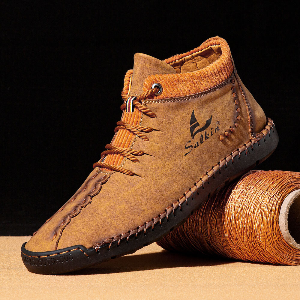 

Menico Мужская кожа из микрофибры с ручной вышивкой, дышащая Soft, короткая повседневная обувь на шнуровке, на шнуровке