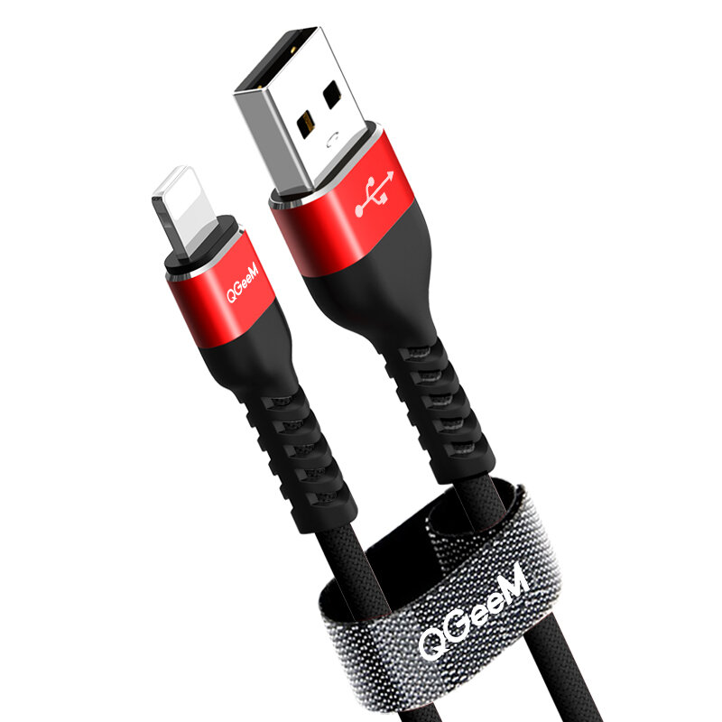

QGeeM 2,4A кабель для Lightning TPE прочный кабель для быстрой зарядки данных для iPhone 12 11 Pro Max X XR для iPad Air