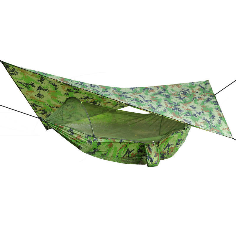 IPRee® 250x120cm Outdoor Double Hammock Hanging Swing Bed With Mosquito Net+Camping Tent Sunshade Canopy