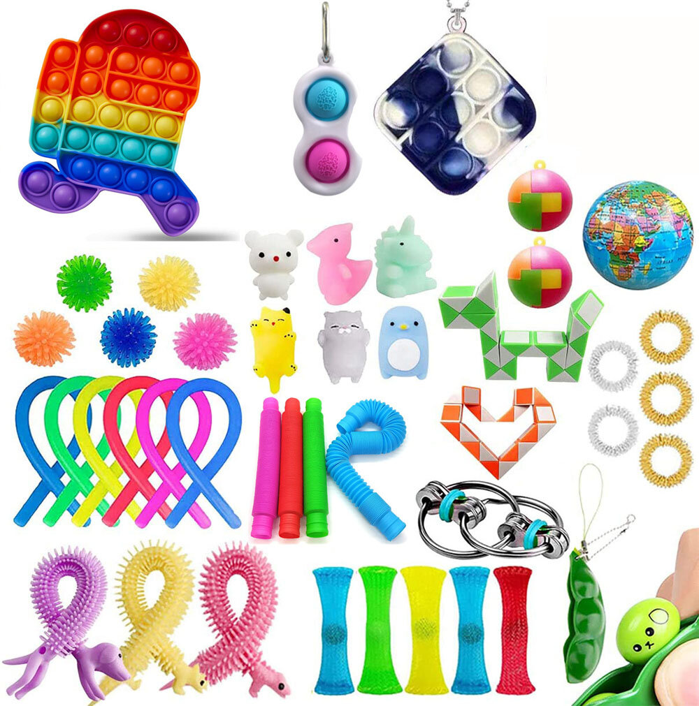 

44 pcs Bubble Sensory Set Cheap Fidget Toy Decompression Artifact Educational Stress Relief Push Bubble Puzzle Toys for