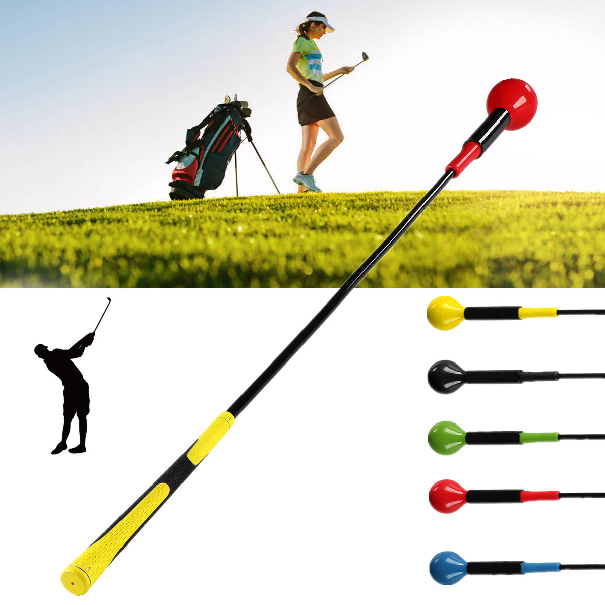 120cm Golf Swing Golf Practice Stick Glass Fiber Golf Accessories Outdoor Sport Training Tool