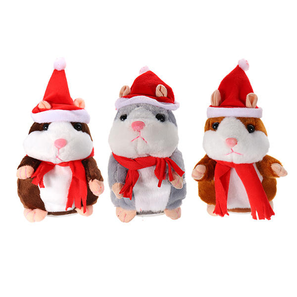 

18CM Lovely Talking Hamster Christmas Plush Toy Говорит Говорящий звук Запись Хомяк Говорящие игрушки