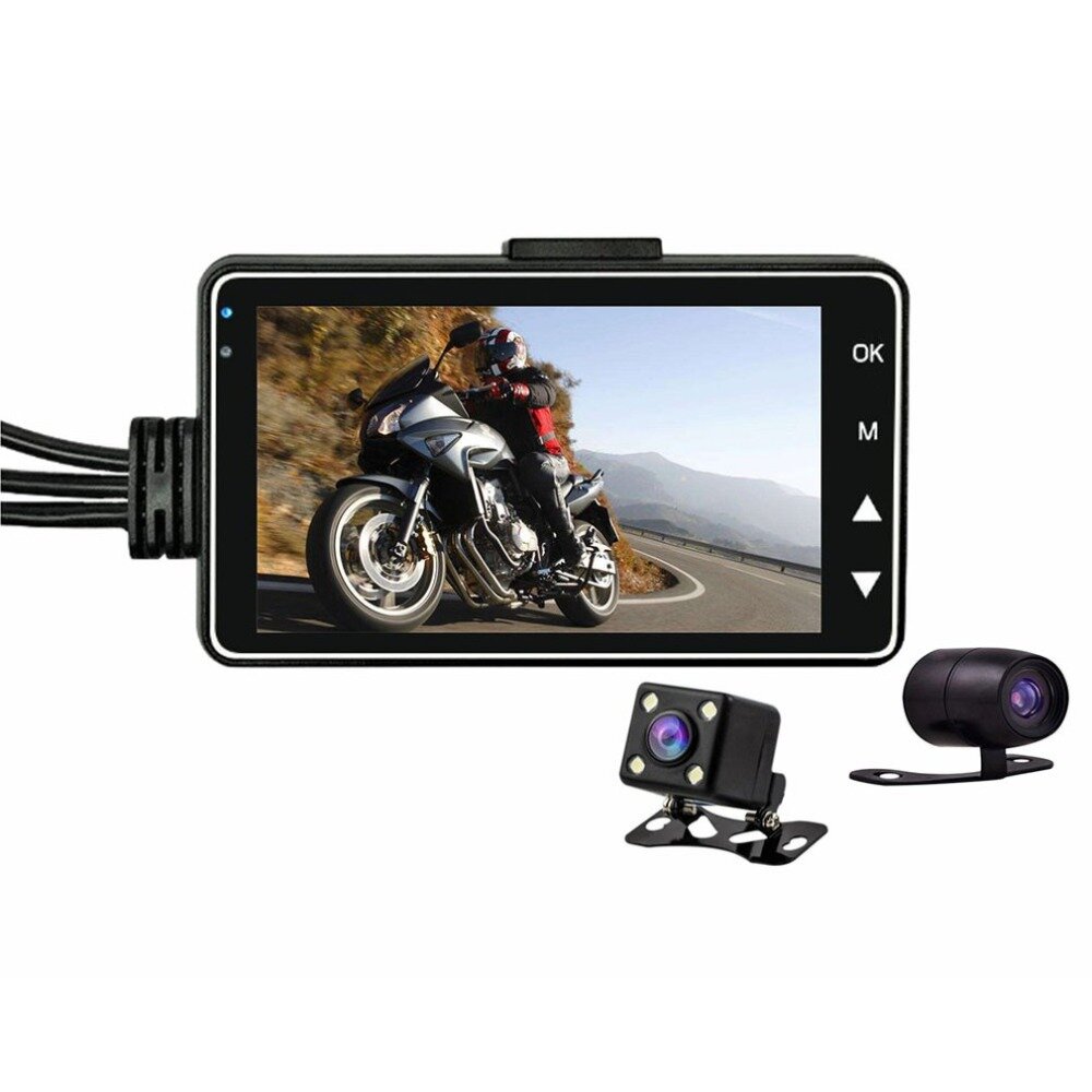 3.0inch 1080 HD Waterdichte motorfiets Nachtzicht Dual Camera DVR Motor Dash Cam Met speciale Dual-t