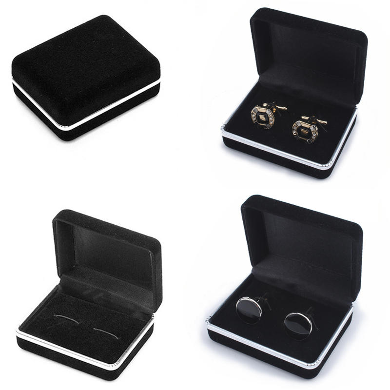 Velvet Earring Ring Cufflink Cuff Links Jewelry Packing Box
