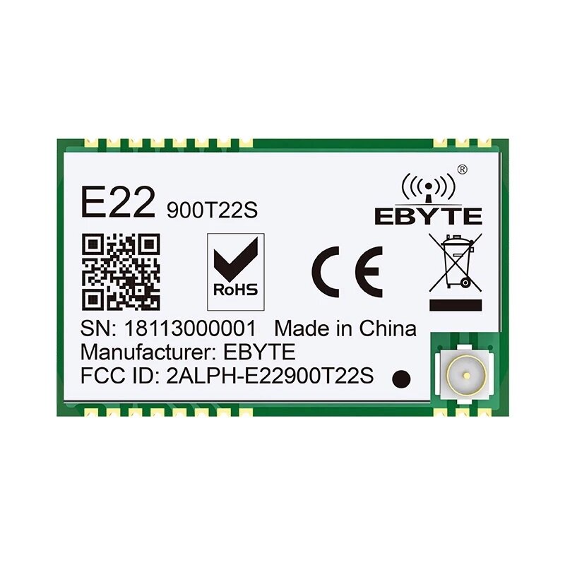 Ebyte? E22-900T22S SX1262 868 MHz 915 MHz draadloze transceiver SMD 22dBm UART LoRa-module