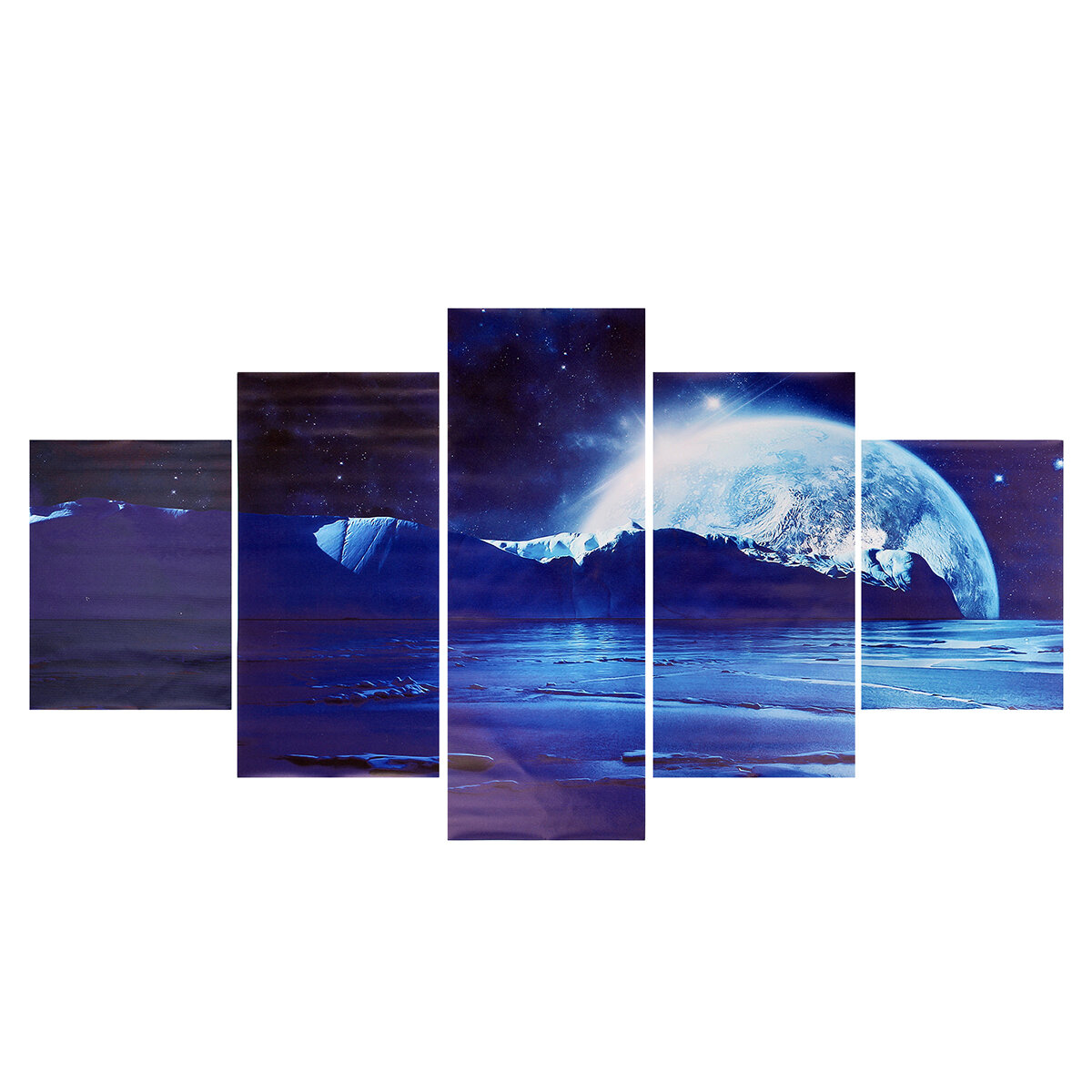 

5Pcs Blue Universe Canvas Paintings Wall Decorative Print Art Pictures Frameless Wall Hanging Decorations for Home Offic