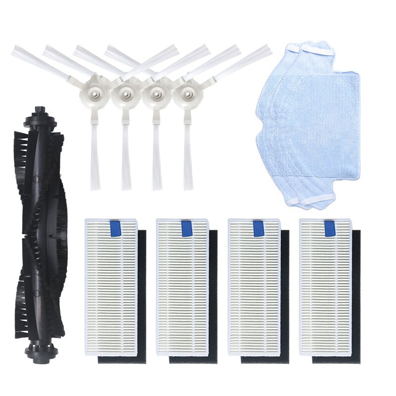 

11pcs Replacements for 360 S6 Vacuum Cleaner Parts Accessories Main Brush*1 Side Brushes*4 HEPA Filters*4 Mop Clothes*2