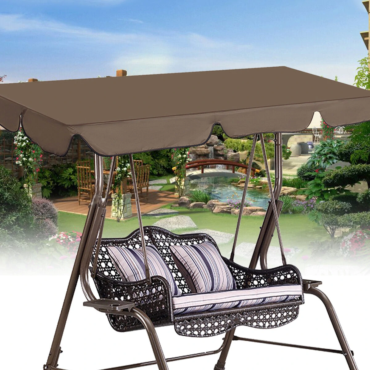 190x132cm Swing Chair Top Cover Waterproof Cover Outdoor Camping