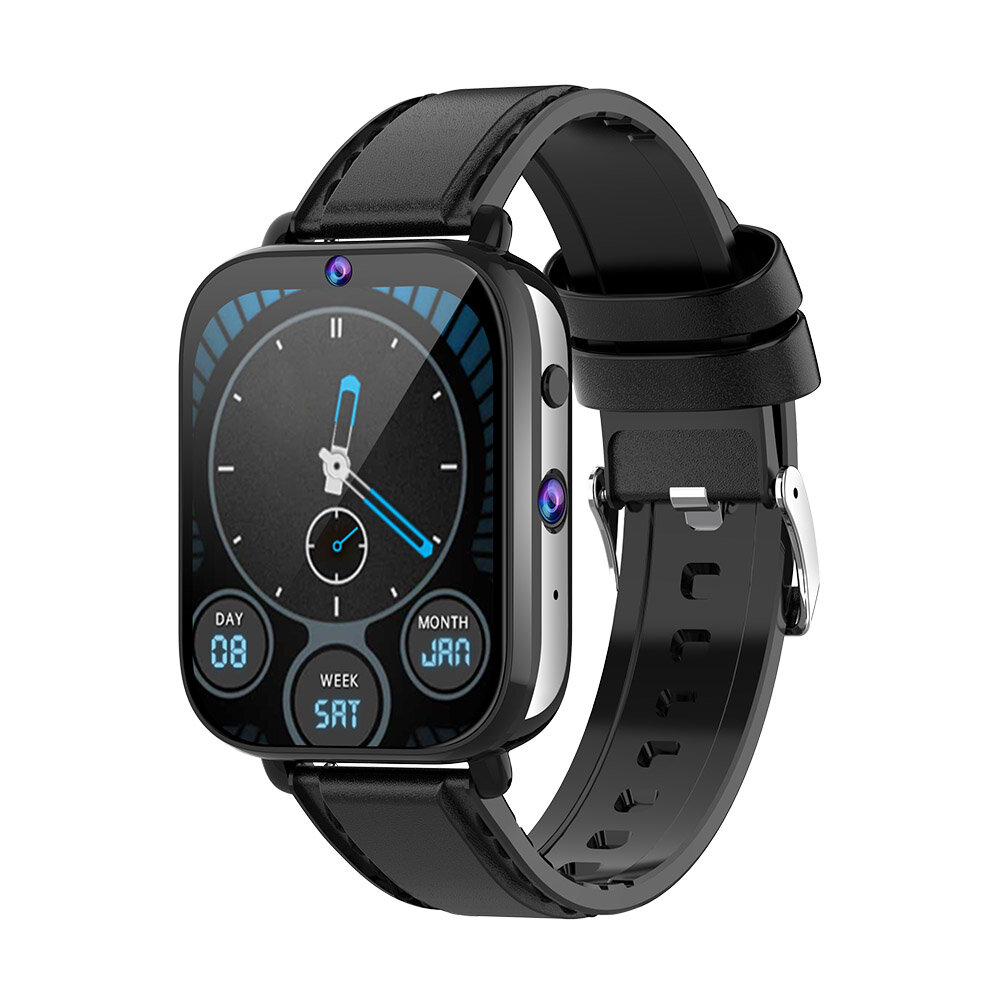 Rogbid king ceramic case 1.75 inch 320*385px screen android smartwatch heart rate spo2 monitor dual cameras gps glonass ip68 waterproof  android 9.1 face unlock 4g watch phone
