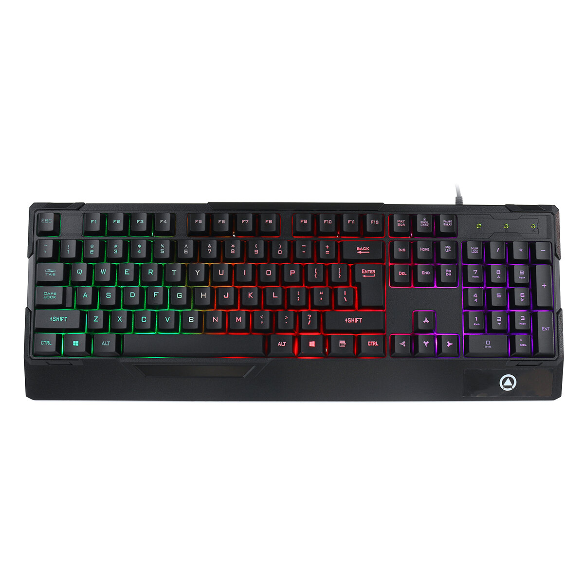

104 Keys Wired Gaming Keyboard with Hand Rest RGB Backlight Frosted Keycap Waterproof USB Black Keyboard