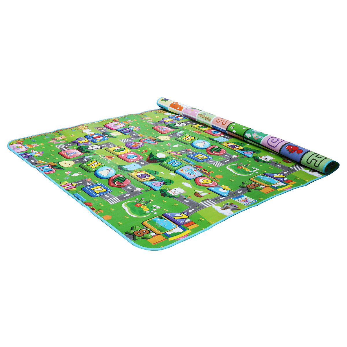 Double-sided Baby Crawling Mat Non-toxic Seamless Waterproof Flying Chess Orchard Pattern Foldable L