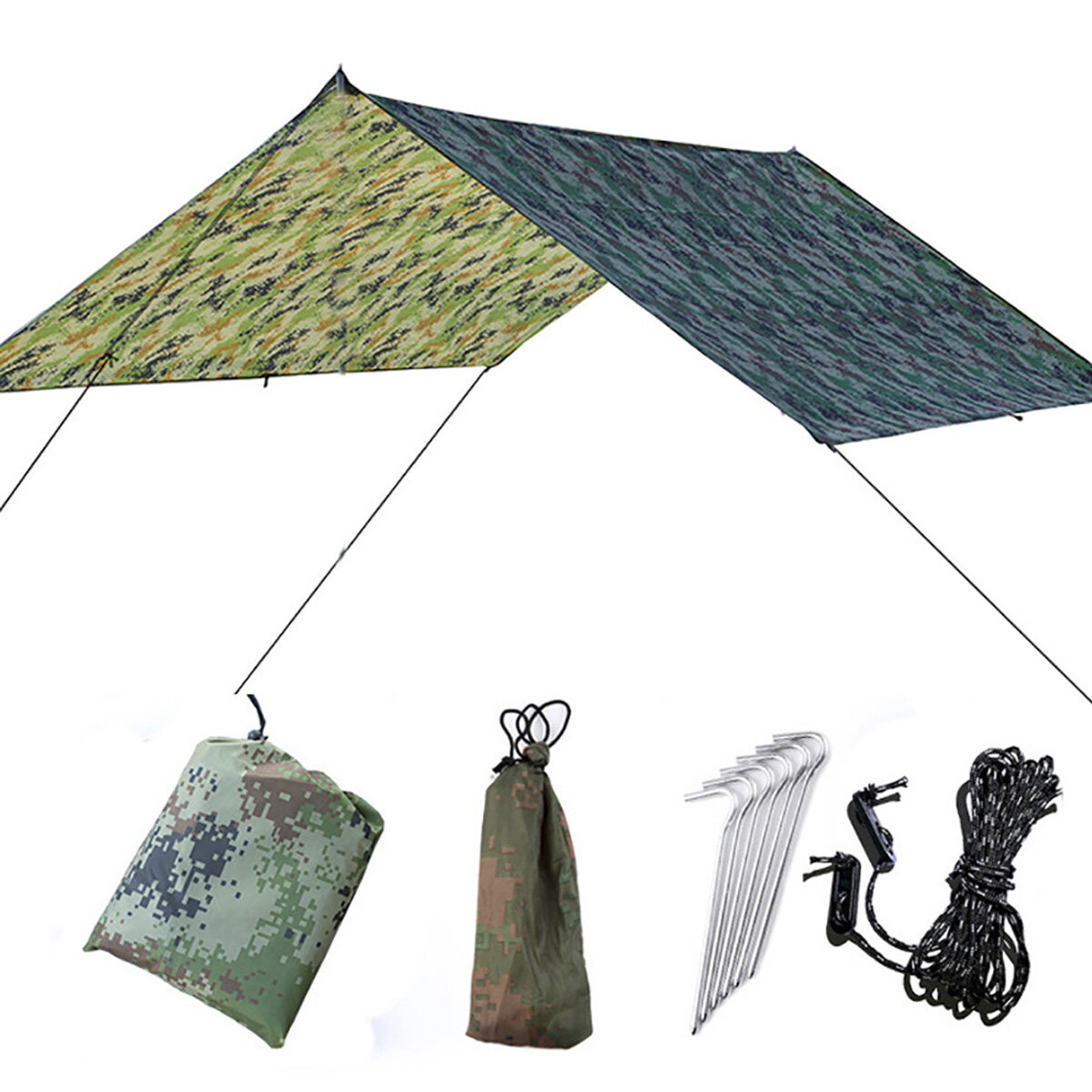 Zonnescherm luifel van 30×29cm, anti-UV, waterdicht, multifunctionele picknickmat voor buiten, camping en tuin.