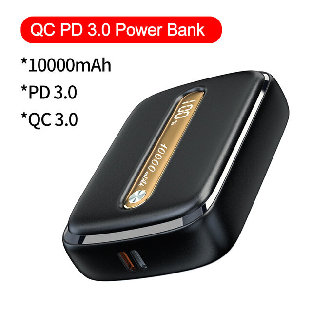 

Essager Portable Mini QC3.0+PD 18W 10000mAh Power Bank External Battery Charger Power Supply LED Display for iPhone 12 L