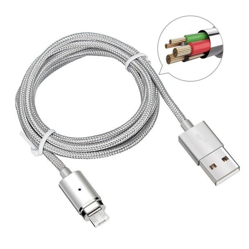 

[2Pcs] Bakeey Magnetic USB to Micro USB Cable Fast Charging Data Transmission Cord Line 1m long For Samsung For Xiaom