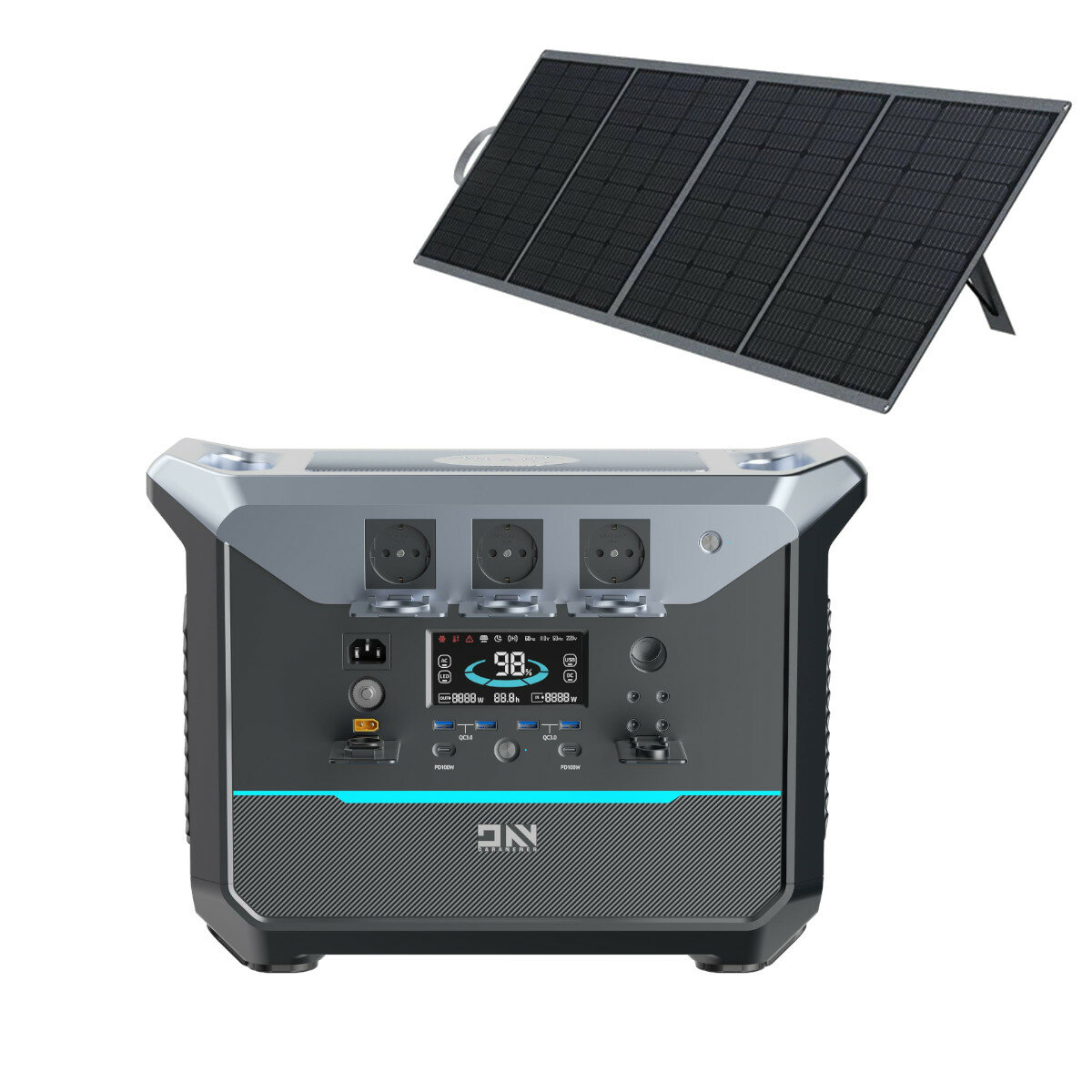 Stacja zasilania DaranEner NEO2000 2000W 2073.6Wh LiFePO4 + 200W panel solarny z EU za $1179.81 / ~4755zł
