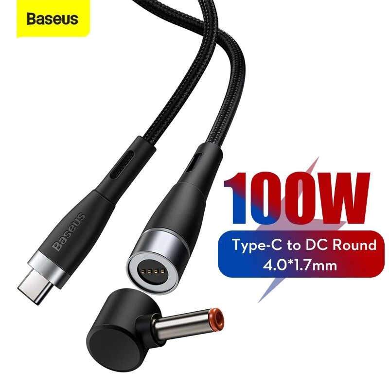 

Baseus 100W Zinc Magnetic Type-C to DC Round Port Fast Charging Aluminum Alloy 2M Data Cable for Lenovo Laptop