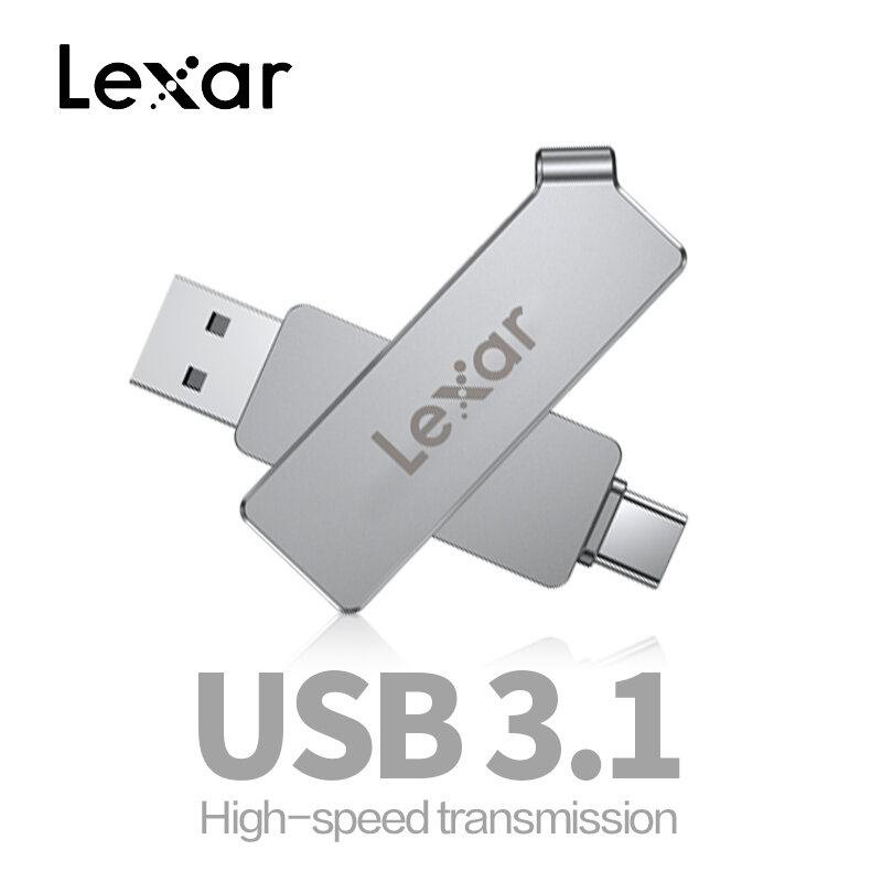 

2 в 1 USB3.1 Type-C Flash Привод Сверхбыстрая передача Поворот на 360 ° Цинковый сплав 32GB 64GB Поддержка USB-накопител
