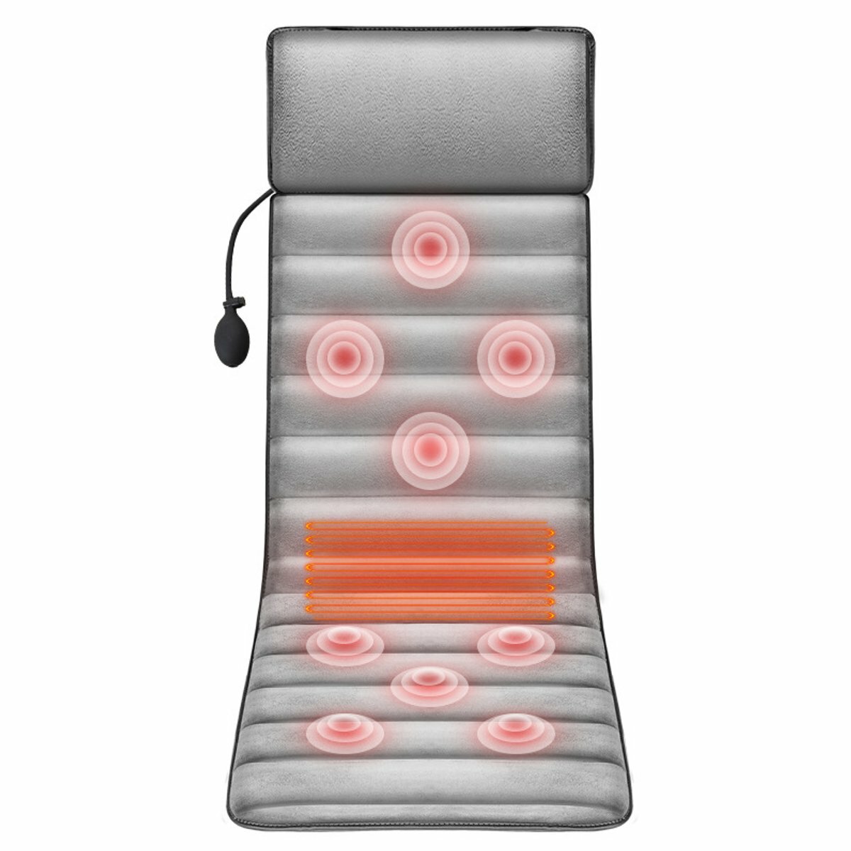 9 fokozatú elektromos vibrátor fűtés hátsó nyak masszírozó matrac láb derék párna szőnyeg otthoni irodai fájdalomcsillapító relaxációs masszázs pad
