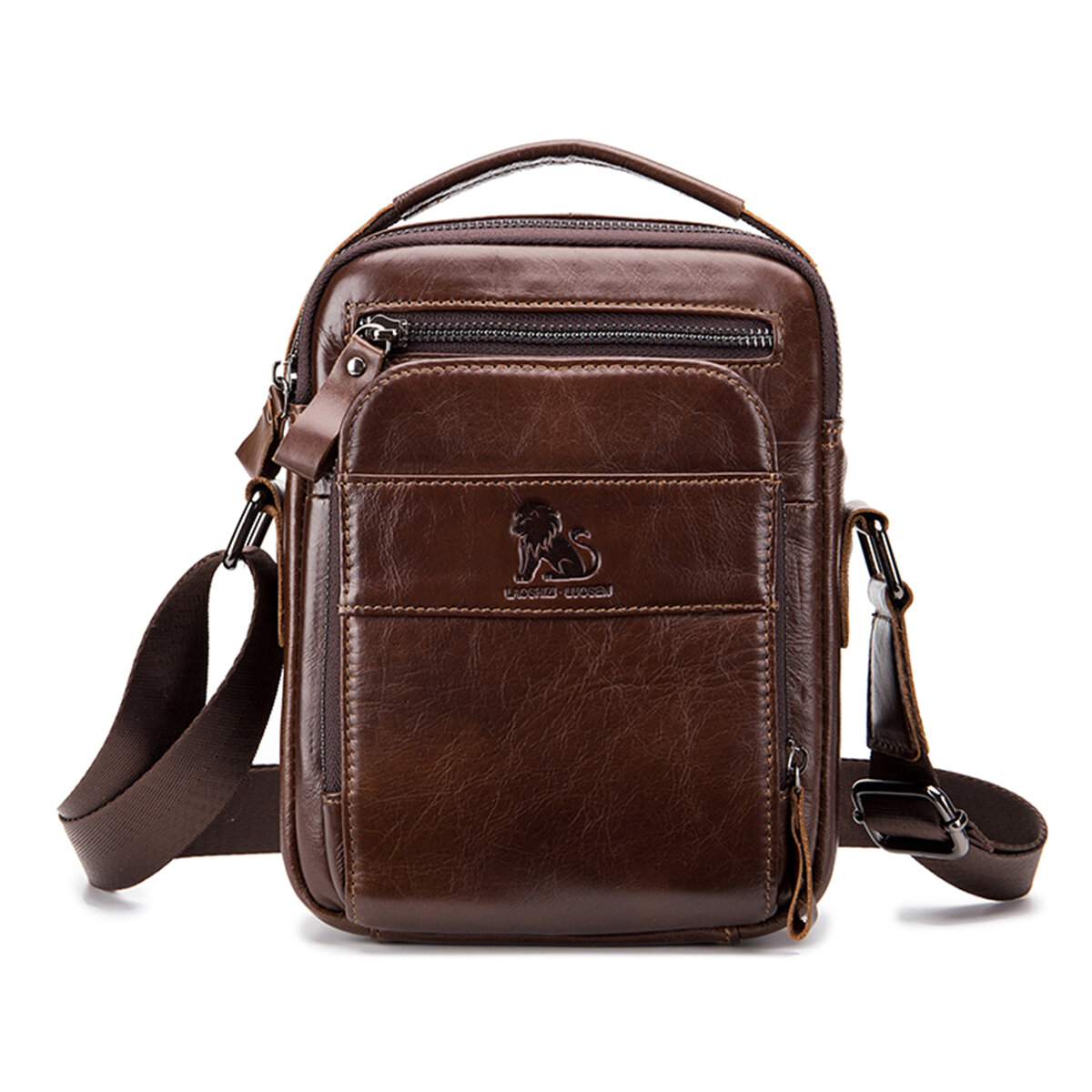Vintage Genuine Leather Business Bag Shoulder Bag Crossbody Bag For Men