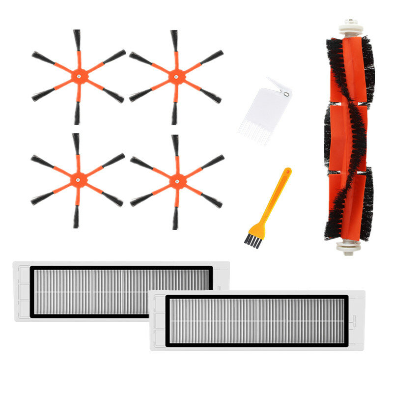 

9pcs Replacements for XIAOMI Roborock S6 S55 Vacuum Cleaner Parts Accessories Main Brush*1 Side Brushes*4 HEPA Filters*2