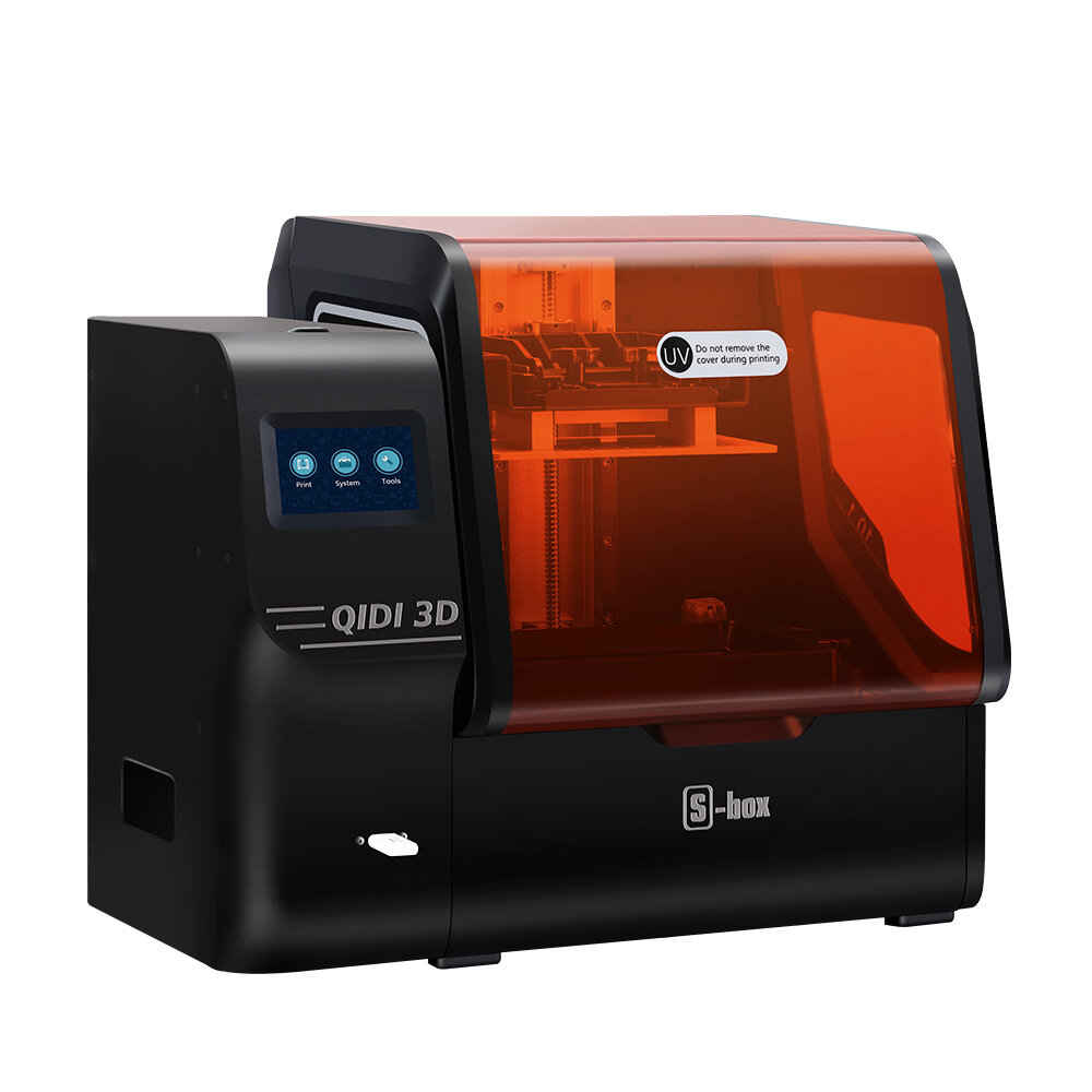 QIDI® S-box UV LCD Resin 3D Printer 215*130*200mm Build Volume with Upgraded Matrix UV Module/Large Resin Vat Capacity/High Accuracy Printing