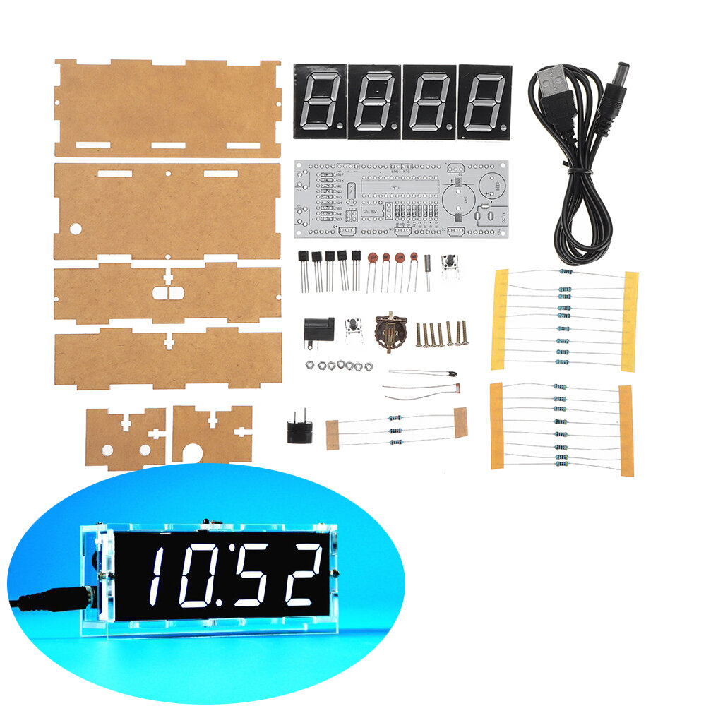 WangDaTao YD-020 Light Control LED Digital Electronic Clock Production Kit with Shell