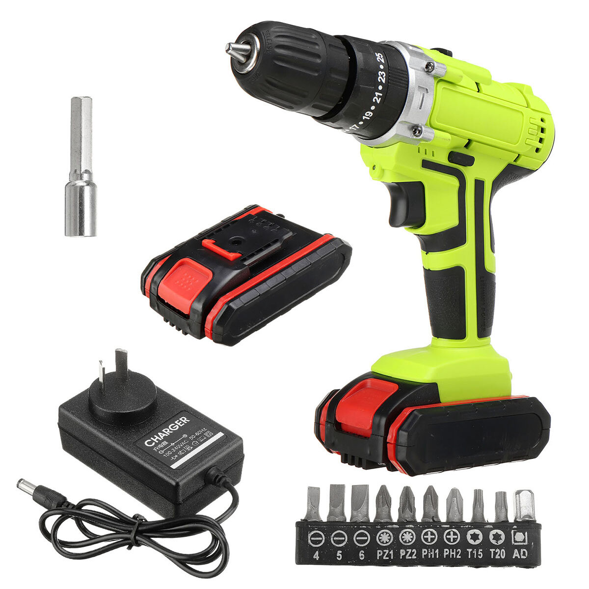 48VF 22800mAh Cordless Rechargable 3 In 1 Power Drills Impact Electric Drill Driver With 2Pcs Batter