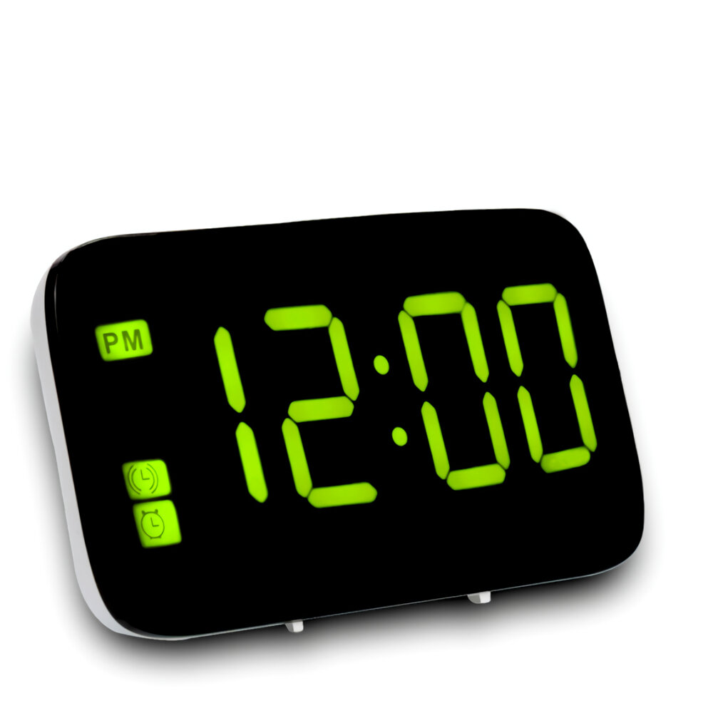 

LED Digital Display Alarm Clock Large Screen Silent Voice Control Table Desktop Electronic Snooze Clocks for Home Office